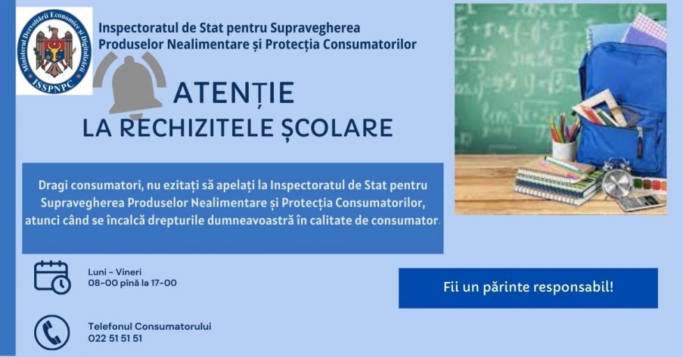 Recomandări  pentru părinţii care achiziţionează rechizite școlare pentru copii